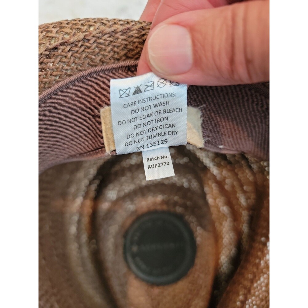 Men's KOORINGAL Straw Fedora Hat One Size Brown Beige - Picture 7 of 8